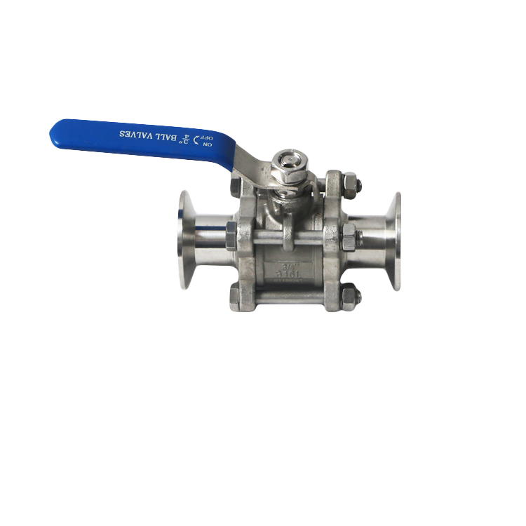 Sanitary Stainless Steel Penjepit Tri Inch Food Grade Ball Valve 3 Piece Ball Valve