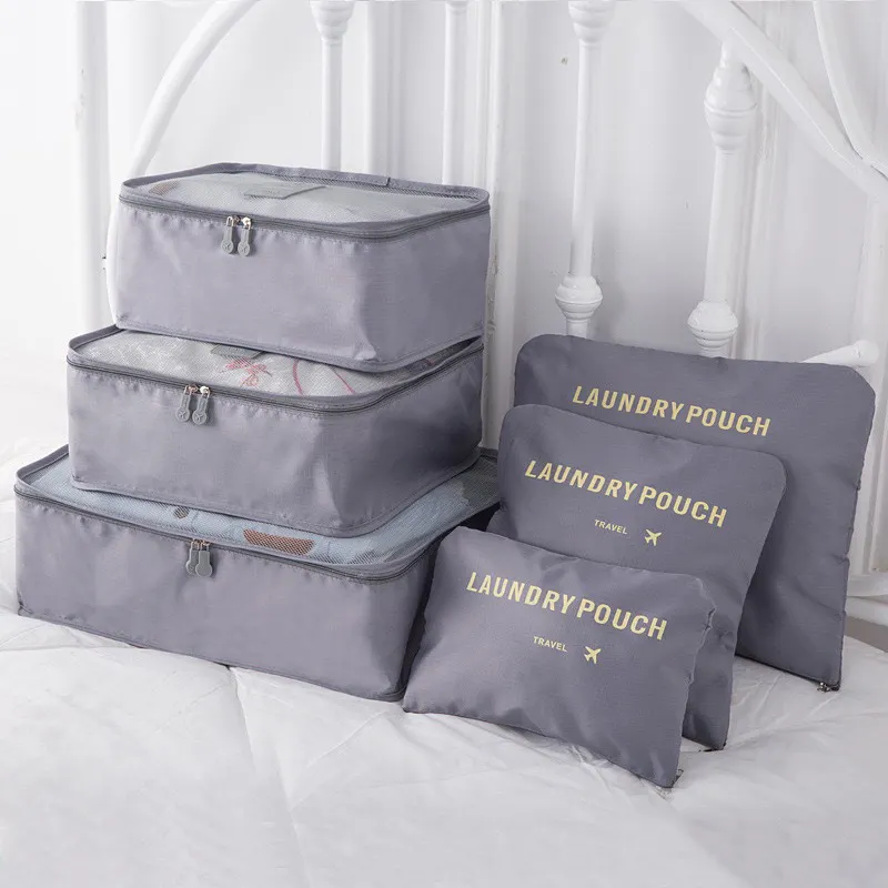 6 Set ambalaj küpleri seyahat çanta seti bagaj depolama organizatör