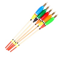 Flotteur de pêche en bois de balsa à grande flottabilité pour rivière, avec tête en cuivre, queue épaisse, accessoire multicolore et très visible