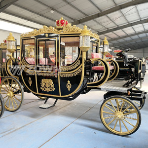 Calèche royale électrique noire et or pour mariage et défilés, design classique artisanal, batterie 60V 80A, roues robustes, personnalisable - Product Image 4