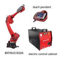 Bras robotisé industriel BRTIRUS1820A Borunte, 1850 mm, capacité de charge 20 kg, 6 axes, moteur PLC automatique, IP54, 0,05 mm, 230 kg, 1 an de garantie