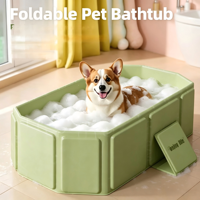 Baignoire pliable multifonctionnelle pour chiens et chats en PVC, portable, rectangulaire, pour le bain et le rangement