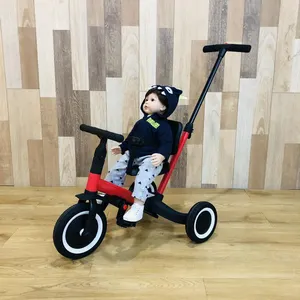 Bright bebe Dreirad Kinder Fahrrad Balance Auto Fahrrad Dreirad für Baby Kinder Fahrt auf Auto Spielzeug mit Pedal 4 in 1 Multifunktion
