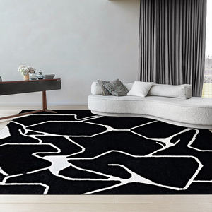 <span class=keywords><strong>Tapis</strong></span> en laine moderne simple <span class=keywords><strong>de</strong></span> conception italienne originale, noir et blanc, <span class=keywords><strong>grand</strong></span> <span class=keywords><strong>tapis</strong></span> <span class=keywords><strong>de</strong></span> salon avec motif abstrait - Product Image 1