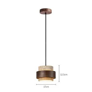 Vintage Wabi Sabi LED-Lampe aus Gelbstein als Pendelleuchte für Flur, Schlafzimmer, Balkon oder Wohnzimmer zur Decken-Dekoration - Product Image 5