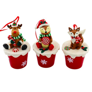 Arbre de Noël Père Noël éclairé à la main avec pendentif seau de flocons de neige ornement pour noël Led Santa seau décoration de cadeau de fête - Product Image 4