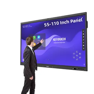 मीटिंग के लिए 65 इंच 75 इंच 98 इंच 4K एंड्रॉइड ओपीएस डिजिटल बोर्ड टच इंटरएक्टिव स्मार्ट व्हाइटबोर्ड स्मार्ट फ्लैट पैनल
