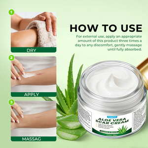 Crema Corporal Natural de Aloe Vera para Cicatrices, Reduce Efectivamente las Marcas de Acné, Estrías y Cicatrices Antiguas, Nutre y Calma la Piel Dañada - Product Image 5