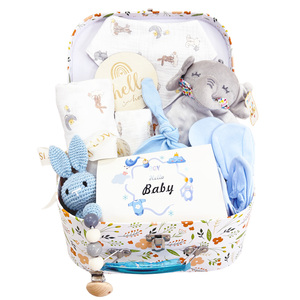 Set <span class=keywords><strong>de</strong></span> Regalo <span class=keywords><strong>para</strong></span> Baby Shower - Manta Envolvente <span class=keywords><strong>de</strong></span> Conejo y Elefante con Gorro, Manoplas, <span class=keywords><strong>Botitas</strong></span> y Babero a Juego <span class=keywords><strong>para</strong></span> Recién Nacido, Accesorio <span class=keywords><strong>para</strong></span> Fotos - Product Image 2