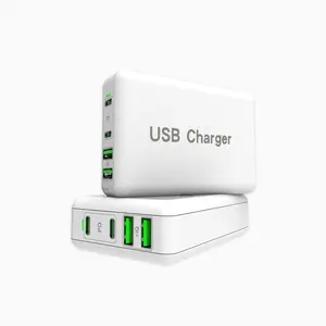 Großhandel Auf Lager 100W PD Desktop USB C Wand ladegerät Adapter 4 Anschlüsse Typ c Tablet Laptop Ladegerät für MacBook Laptop