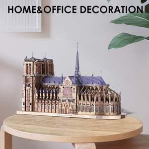 ชุดประกอบโมเดล 3 มิติ โบสถ์น็อทร์-ดาม ปารีส ยี่ห้อ Piececool ทำจากโลหะเคลือบ UV แบบโมเดิร์น ของเล่น DIY สำหรับประกอบเอง ของตกแต่ง ของขวัญสำหรับผู้ใหญ่และเด็ก - Product Image 4
