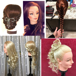 Têtes de mannequin de barbier avec <span class=keywords><strong>cheveux</strong></span> pour le tressage, poupée mannequin à <span class=keywords><strong>cheveux</strong></span> longs, tête d'entraînement pour la cosmétologie, tête d'entraînement pour la pratique - Product Image 5