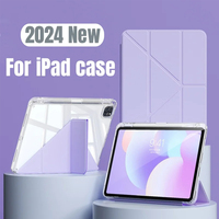 Étui pour tablette Ksentry 2025 avec fonction veille/réveil automatique, fixation magnétique, base transparente fine, bords souples, support pliable pour iPad Pro 7 12,9 pouces