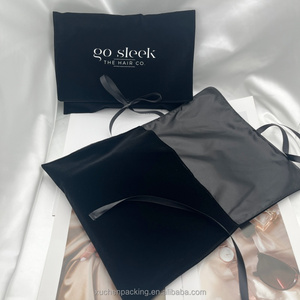 Sac en velours suédé sur mesure de haute qualité pour cosmétiques, sacs en tissu satiné pour emballage de mèches de cheveux et de perruques - Product Image 4