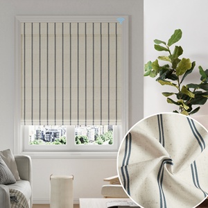 Tenda Romana a Strisce Francesi con Motore Elettrico e Telecomando, Tessuto Oscurante Morbido di Tipo Piatto - Product Image 4