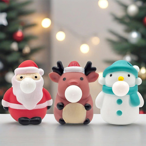 Muñeco de Dibujos Animados para Aliviar el Estrés, Lindo Mascota de Peluche de Papá Noel y Reno, Muñeco Divertido para Hacer Burbujas - Product Image 4