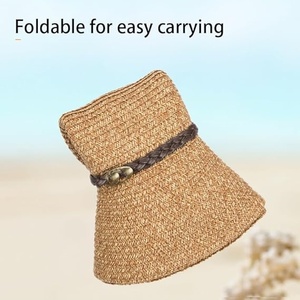 Straw Cowgirl <b>Women</b> Cowboy Hats for Men Wide Brim Sun Shapeable Western Beach Hat Promotion Gift - Product Image 4