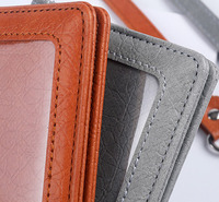 Großhandel Leder ID-Karten halter Promotion Luxus Kreditkarten inhaber Leder Mini Visitenkarte halter für Männer Frauen