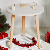 Table basse de salon moderne, pliable, durable, facile à nettoyer, en bois de bambou blanc, finition laquée, 1 an