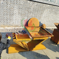 Barbecue au charbon de bois BETTER GARDEN BG4 en acier Corten patiné pour 3 à 5 personnes, design moderne, sécurité anti-évacuation d'oxygène