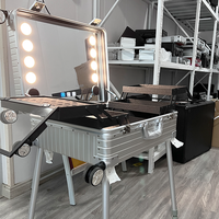 Usine Designer Maquillage Boîte Maquillage Trolley Cas Cosmétique En Aluminium Personnalisé Imprimé OEM En Alliage D'aluminium Protection Eva Mousse CN;ZHE