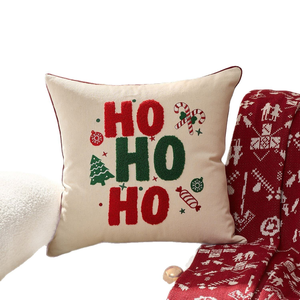 Funda de Cojín Decorativa Bordada con Diseño de Hombre de Jengibre, Lista para Enviar al por Mayor, Novedad 2026, Funda de Almohada con Diseño Navideño - Product Image 2