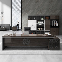 Bureau de direction moderne en bois LBZ-47 - Bureau de luxe pour PDG avec design modulaire et processus de finition des bords complet