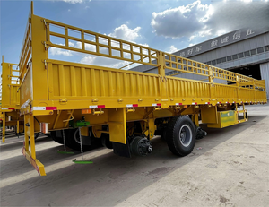 Semirremolque de Transporte de Carga a Granel de Fábrica China, Semirremolque de 60 Toneladas con Barandilla Lateral, Semirremolque de Jaula de 3 Ejes en Venta - Product Image 4