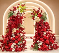 Arche florale artificielle automne-hiver, support floral pour toile de fond de scène de mariage, décoration de vitrine pour événements, fleur artificielle