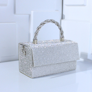 2024 New Designer Fashion Women's Diamond Evening Handbag Purse <strong>Clutch</strong> Ladies <strong>Silver</strong> Box Bag Rhinestone Purse Bag - Product Image 5