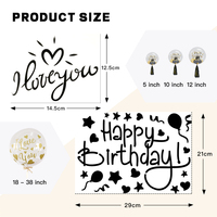 Joyeux anniversaire Bobo Ball, autocollant transparent pour ballon, autocollants pour ballons de mariage Bobo
