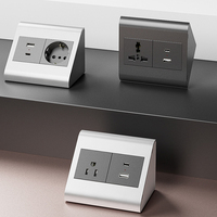 Multiprise USB encastrable d'angle de haute qualité avec 5 types de prises dissimulées pour entrée, salle de bain, armoire à miroir, coin