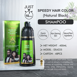 Tinta per Capelli Nera Professionale con Olio d'Oliva, Cheratina, Zenzero e Tè Verde, Non Macchia la Pelle, Colorazione Rapida in 10 Minuti - Product Image 2