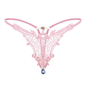 Vente en gros usine : Lingerie sexy pour femmes avec perles, broderies, string à entrejambe ouvert, taille basse, nœud, G-string, culotte perlée pour adultes - Product Image 5