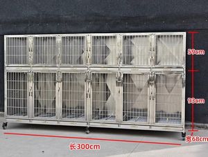 Venta al por mayor de fábrica veterinaria de acero inoxidable cría de perros <span class=keywords><strong>Foster</strong></span> Kennel Cabinet Display multifunción <span class=keywords><strong>Pet</strong></span> Shop Hospital Cage - Product Image 6