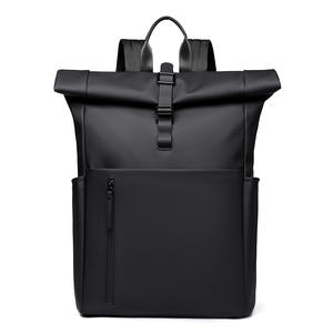 กระเป๋าเป้เดินทางแบบม้วนด้านบนใหม่สำหรับผู้ชาย, กระเป๋าเป้สะพายหลังสำหรับเดินทางความจุขนาดใหญ่มีซิปปิดแบบลำลองผ้าโพลีเอสเตอร์สไตล์แฟชั่น - Product Image 6