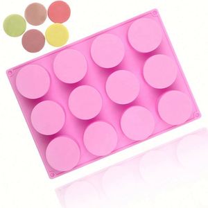 Moule en silicone écologique personnalisé avec logo, 12 cavités cylindriques, pour la fabrication de savon, de gâteaux, de bougies, de résine, sans BPA, OEM/ODM - Product Image 1