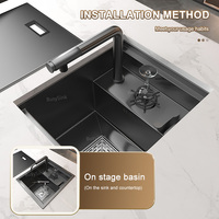 Comptoir de Bar caché 45x38, petit évier alimentaire avec couvercle de robinet rétractable et lave-verre pour cuisine d'hôtel