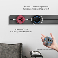 Dinding aluminium seri Q1 power track terbuka sistem jalur daya kantor dapur menggunakan power track socket