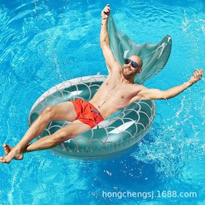 Mermaid Inflatable Swimming Ring With Backrest Adult Float For Pool Water Fun Environmentally Friendly Pvc Material - Product Image 1