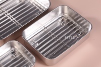 Boîte à lunch réutilisable en acier inoxydable, boîte de rangement alimentaire en métal avec couvercle en plastique sans BPA, idéale pour la préparation des repas et l'organisation du garde-manger