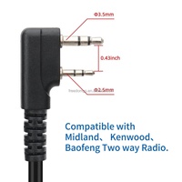 Écouteur tube acoustique transparent noir étanche 3,5 mm pour talkie-walkie radio bidirectionnelle portable d'hôtel, vente en gros usine 2026