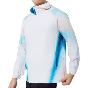 Chaqueta Deportiva Transpirable de Secado Rápido para Hombre, con Capucha, Diseño Colorido, de Poliéster y Elastano, para Otoño - Product Image 2