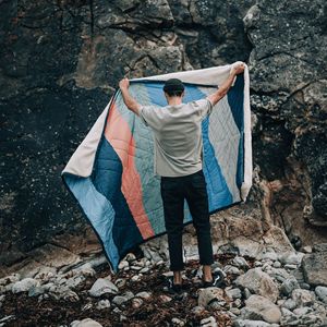 Multifunctional Four-In-One Polyester Sherpa Quilted Outdoor Foldable Storage Pillow Camping <b>Blanket</b> - Product Image 3