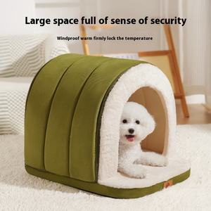 Klein Formaat Winter Warmte Hond Huis Wasbaar Huisdier <span class=keywords><strong>Bed</strong></span> Voor Alle Seizoenen Huis-Vormige Winter Benodigdheden Voor Kleine Honden - Product Image 2
