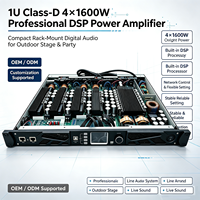Amplificateur de puissance numérique professionnel 1U Classe-D 4x1600W (DSP), idéal pour les fêtes et les scènes extérieures ; prend en charge l'OEM/ODM.