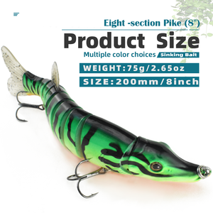 New Style 9 Segment Swimbait 20cm 65.2g Multi Jointed Fishing Lure Sinking Hard Bass Bait Fishing Tackle sezione pike lure - Product Image 4
