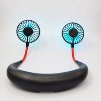 Ventilateur portable USB sans pales Eurotech 2026, nouveau design, silencieux, grand flux d'air, pliable, à suspendre au cou, avec lumières colorées, idéal pour le sport et les loisirs.