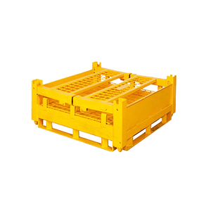 Cage en acier pliable de chariot à cargaison de transport de boîte de chiffre d'affaires en métal de conteneur pour le stockage de bouteille de vin de fournisseur d'usine - Product Image 2