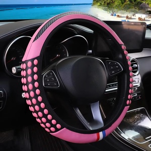 Productos automotrices Carbon <span class=keywords><strong>Tiny</strong></span> Silicone Massage Pellet Funda de cuero para volante sin anillo interior Se adapta a 14,5-15 pulgadas - Product Image 3